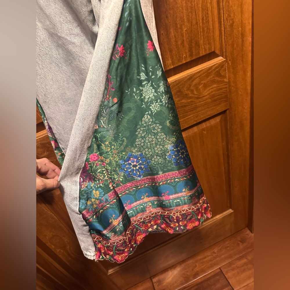 Customized PacSun Light Blue Jeans with Colorful Flare. - Picture 3 of 5